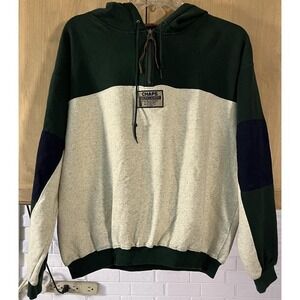 Vtg Chaps Ralph Lauren Mens Pullover 1/4 Zip‎ Sweatshirt Med Color Block